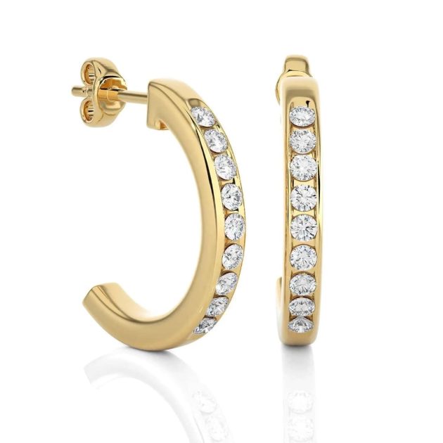 Sleek Diamond  Hoops